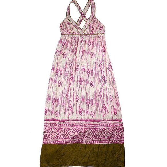 Ann Taylor Loft Silk Maxi Sundress with criss-cross straps - Picture 1 of 4
